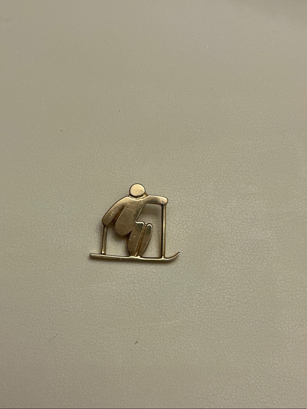 Gold-Tone Skiing Pin - Men's Accessory